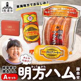 【ふるさと納税】明方 ハム Aセット ボロニア ソーセージ フランクフルト JA ブランド 豚肉 お肉 国産 熟成 塩分 控えめ 豚腸 バーベキュー BBQ 加工品 お取り寄せ 贈答 ギフト 送料無料 めぐみの農業協同組合 岐阜県 美濃市