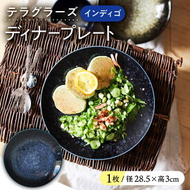 【ふるさと納税】【美濃焼】 テラグラーズ ディナープレート インディゴ 1客 瑞浪市 / アワサカ 食器 皿 プレート[AZAD014]