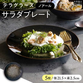 【ふるさと納税】【美濃焼】 テラグラーズ サラダプレート ノアール 5客揃 瑞浪市 / アワサカ 食器 皿 プレート[AZAD023]