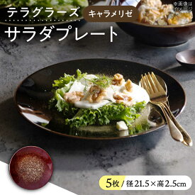 【ふるさと納税】【美濃焼】 テラグラーズ サラダプレート キャラメリゼ 5客揃 瑞浪市 / アワサカ 食器 皿 プレート[AZAD024]