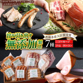 【ふるさと納税】中山道ハム ソーセージ ハム ベーコン 7種 小分け 冷凍 瑞浪市 / オーガニックフーズ お取り寄せ 小分け 手作り 無塩せき 発色剤 保存料 無添加[AZAK003]