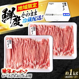 【ふるさと納税】※冷蔵配送/地域限定※ 岐阜県産 豚 瑞浪ボーノポーク しゃぶしゃぶ 1kg まんぷくセット 瑞浪市 / きなぁた瑞浪[AZCI019]