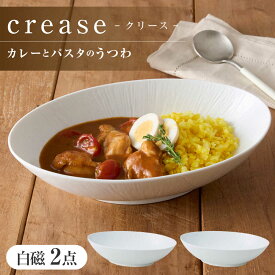 【ふるさと納税】【美濃焼】 miyama.のカレーとパスタのうつわ クリース 白磁 2個 瑞浪市 / ミヤマプランニング 食器 皿 プレート[AZCM052]