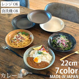 【ふるさと納税】【選べる7色】【美濃焼】 カレー皿 22cm / プレート 深皿 1枚 瑞浪市 / 窯元ロングアイランド おしゃれ 食器 シンプル レンジ対応 食洗機対応[AZCU168]