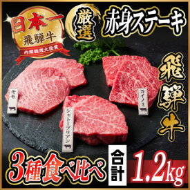 【ふるさと納税】飛騨牛　赤身ステーキ3種食べ比べセット　計約1.2kg　【冷蔵便】A4～A5等級　シャトーブリアン他【配送不可地域：離島】【1534744】