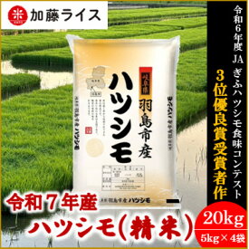【ふるさと納税】令和7年産 岐阜県羽島市産ハツシモ 精米20kg(5kg×4袋)【1669151】