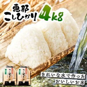 【ふるさと納税】こしひかり 4kg 白米 恵那 / 米 こめ コメ 白米 精米 こしひかり コシヒカリ おこめ お米 産地直送 おすすめ 人気 恵那市産 ブランド米 おにぎり お弁当 炊き込みご飯 /恵那市/