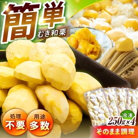 【ふるさと納税】冷凍むき栗「日本栗」 計1kg（250g×4） / 栗 冷凍 生栗 くり むき栗 剥き栗 マロン 低温熟成 日本栗 国産 岐阜県 恵那市 産地直送 お取り寄せ /恵那市/えな笠置山栗園[AUAV003]