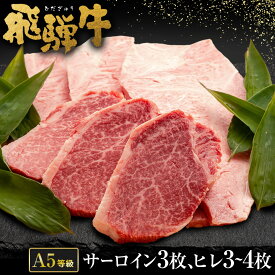 【ふるさと納税】＼行列の絶えない人気精肉店が厳選／ A5 等級 飛騨牛 サーロイン と ヒレ の 贅沢セット サーロイン 肉 3枚 ヒレ肉 3～4枚 をお届け 岐阜県 が誇る 国産 牛肉 ブランド牛 黒毛 和牛 肉のかた山 ステーキ 肉ギフト ギフト M80S17