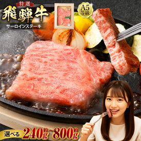 【ふるさと納税】飛騨牛 A5等級 サーロインステーキ240g～800g ＜選べる内容量＞ 3枚 / 5枚 / 10枚 1枚約80g 計約240g / 計約400g / 計約800g | 9000円 ～ 28000円 カット済み お肉 牛肉 肉 ステーキ 和牛 霜降り 冷凍 焼き肉 焼肉 BBQ 国産
