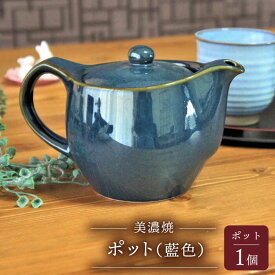 【ふるさと納税】【美濃焼】ポット 藍色【佐橋製陶所】≪土岐市≫ 茶器 急須 日本茶 [MAF011]