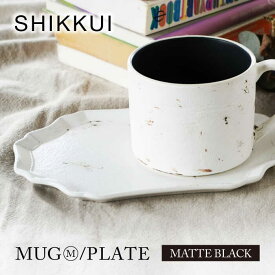 【ふるさと納税】【美濃焼】SHIKKUI マグM/プレートセット マットブラック【marushin-pottery 丸新製陶】[MAM107]