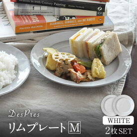 【ふるさと納税】【美濃焼】DesPres-デプレ- リムプレートM WHITE 2枚セット【丸新製陶】 [MAM027]