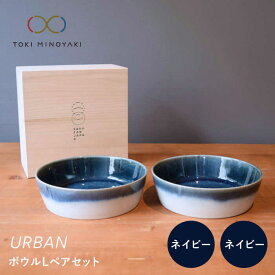 【ふるさと納税】【配送日時指定可】【美濃焼】URBAN ボウルLペアセット ネイビー&ネイビー【作山窯・SAKUZAN】【TOKI MINOYAKI返礼品】皿 プレート 食器 [MBJ012]
