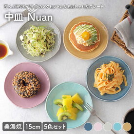 【ふるさと納税】【美濃焼】中皿 15cm Nuan 5色セット【EAST table】食器 皿 プレート [MBS010]
