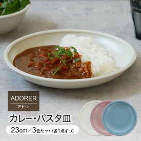 【ふるさと納税】【美濃焼】カレー・パスタ皿 23cm 3色セット アドレ 【EAST table】≪土岐市≫ 食器 プレート [MBS091]