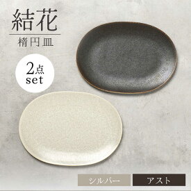 【ふるさと納税】【美濃焼】結花 楕円皿 2点セット（シルバー・アスト）【Felice-フェリーチェ-藤田陶器】 食器 おしゃれ オーバル プレート[MBX141]