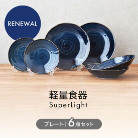 【ふるさと納税】【美濃焼】軽量食器 ＜Super Light＞ プレート 6点セット　【見谷陶器】 皿 ペア カレー皿[MCG021]