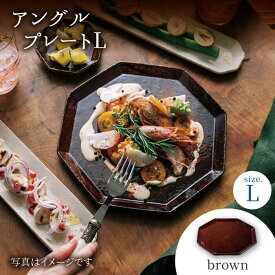 【ふるさと納税】【美濃焼】アングル プレート L(brown)【JYUZAN-寿山-】≪土岐市≫ 食器 大皿 おしゃれ [MCN021]