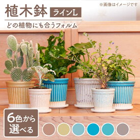【ふるさと納税】【美濃焼】色が選べる 植木鉢 ラインL【BIJINTOUKI/美人窯】 植物 サイズ おしゃれ 受け皿[MDF042]