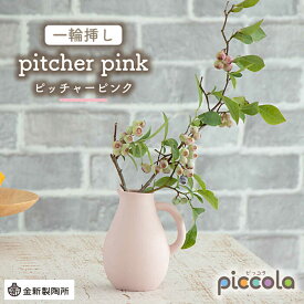 【ふるさと納税】【美濃焼】piccola（ピッコラ） 一輪挿し pitcher（ピッチャー） ピンク 【金新製陶所】インテリア 雑貨 花瓶 [MDG002]