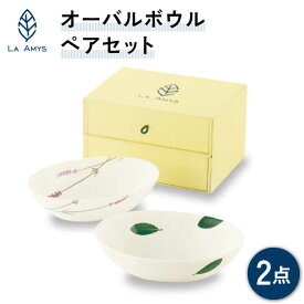 【ふるさと納税】【美濃焼】ラ・エミーズ オーバルボウル 2点 ペアセット【山加商店】AM20-TS30 ≪土岐市≫ 食器 サラダボウル パスタ皿 [MEB001]