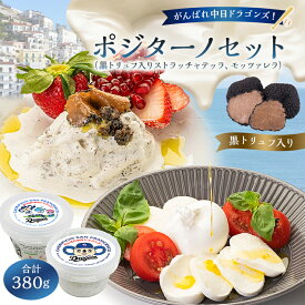 【ふるさと納税】がんばれ中日ドラゴンズ！ポジターノセット【中日ドラゴンズコラボ】 岐阜県 可児市 チーズ 乳製品 モッツァレラ ストラッチャテッラ黒トリュフ入 高品質 ミルク リッチ フレッシュ お取り寄せ グルメ 送料無料