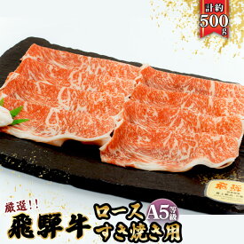 【ふるさと納税】店主こだわり雌牛 飛騨牛A5等級　ロース　すき焼き用　約500g [No.040] ／ 牛肉 ブランド牛 すきやき メス牛 冷凍 送料無料 岐阜県 特産