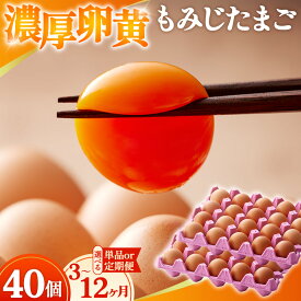 【ふるさと納税】【選べる単品/定期便】濃厚卵黄もみじたまご【40個入】【3ヶ月/6ヶ月/12ヶ月連続】 [No.V004] ／ タマゴ 純国産 新鮮 鶏 送料無料 岐阜県 特産