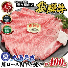 【ふるさと納税】約400g肩ロース肉すき焼き　氷温（R）熟成　飛騨牛A5等級 プロトン凍結 [No.519] ／ 飛騨牛 A5等級 肩ロース すき焼き 氷温熟成 約400g 高品質 熟成肉 家庭料理 牛肉 旨み とろける 食卓 ギフト 冷凍 牛肉セット