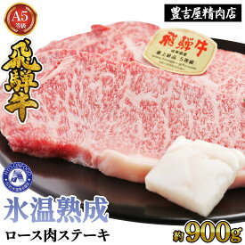【ふるさと納税】ロース肉ステーキ 5枚（約900g）　氷温(R)熟成　飛騨牛A5等級 リキッドフリーズ [No.533] ／ 牛肉 ブランド牛 すきやき 送料無料 岐阜県 特産