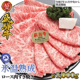 【ふるさと納税】約1000gロース肉すき焼き【11月中旬から発送開始】　氷温（R）熟成　飛騨牛A5等級　プロトン凍結 [No.534] ／ 牛肉 ブランド牛 送料無料 岐阜県 特産