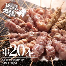 【ふるさと納税】訳あり 鶏肉 焼き鳥 飛騨地鶏 串 20本セット 部位おまかせ5種以上 もも 皮 なんこつ はつ せせり 砂肝 希少部位 国産鶏肉 食べ比べ 地鶏 バーベキュー キャンプ アウトドア 冷凍 飛騨市 [Q2621] 20000円 2万円