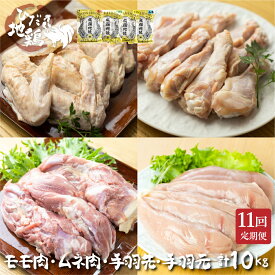 【ふるさと納税】鶏肉 定期便 お楽しみ 地鶏 定期便11回 飛騨地鶏 モモ肉 手羽元 手羽先 ムネ肉 1kg×11回 国産 国産地鶏[Q2620] 100000円 10万円 どやな飛騨市