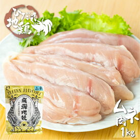 【ふるさと納税】鶏肉 むね肉 1kg (2パック)飛騨地鶏 地鶏 鶏むね肉 ムネ肉 小分け[Q1628re]