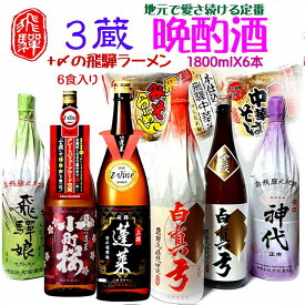 【ふるさと納税】飛騨の晩酌酒 1升×6種 計6升 飛騨の酒蔵 3蔵 日本酒 堪能セット ラーメン 付[Q1554]45000円