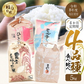 【ふるさと納税】【生活応援価格 期間限定】【令和8年産】先行予約 お米 4品種 食べ比べ 定期便 4ヶ月 4回 計 20kg ( 5kg × 4） ハツシモ ミルキー にじのきらめき ひとめぼれ 米 こめ 白米 精米 農家直送 まるごと お楽しみ 2026年9月〜 1回目の発送 新米 [mt1736_26_Sep]