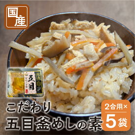 【ふるさと納税】 国産 五目釜めしの素 225g 2合 ×5袋 計10合 セット ご飯の素 調理 簡単 炊くだけ おうちごはん おうちグルメ お取り寄せ 炊込みご飯 お土産 手軽 グルメ 岐阜県産 本巣市 数量限定 常温 惣菜 岐阜食品 [mt1604] 7000円
