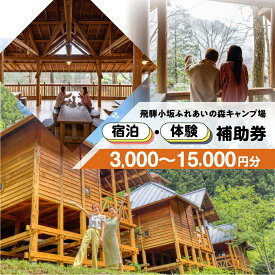 【ふるさと納税】【飛騨小坂ふれあいの森キャンプ場】宿泊・体験補助券（3,000円分〜15,000円分）キャンプ 体験 アウトドア ログハウス バンガロー 旅行 下呂市 宿泊券 小坂 宿泊 岐阜県