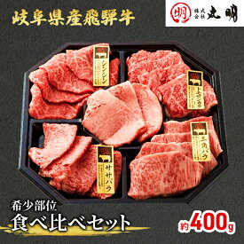 【ふるさと納税】飛騨牛 希少部位 焼肉 食べ比べ セット 400g シンシン ササバラ トモサンカク 三角バラ 牛肉　【 焼き肉 牛 お肉 肉 冷凍 詰め合わせ 盛り合わせ バーベキュー BBQ 】