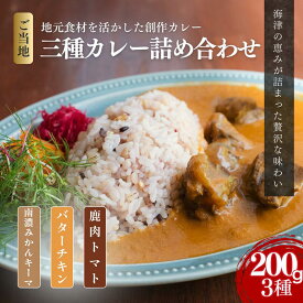 【ふるさと納税】オリジナルご当地三種カレー詰め合わせ (南濃みかん・バターチキンカレー・鹿肉トマト) カレー ご当地カレー 詰め合わせ セット 岐阜 海津市