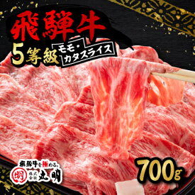 【ふるさと納税】飛騨牛5等級　モモ・カタスライス 700g_ 牛肉 肉 飛騨牛 国産牛 ブランド牛 岐阜 モモ かた スライス すき焼き しゃぶしゃぶ 人気 おすすめ ギフト 贈答 送料無料 5等級 【配送不可地域：離島・北海道・沖縄県】【1043500】