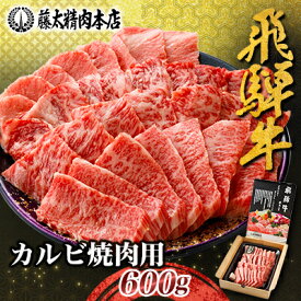 【ふるさと納税】【飛騨牛】カルビ焼肉600g 岐阜県産 黒毛和牛 BBQ 贈り物にも_ 焼肉 飛騨牛 国産牛 黒毛和牛 霜降り ブランド牛 カルビ 焼き肉 牛肉 肉 岐阜 藤太精肉 人気 おすすめ ギフト 贈答 送料無料 【配送不可地域：離島】【1046750】