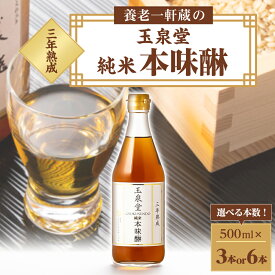 【ふるさと納税】玉泉堂　三年熟成純米本味醂500ml(3本セット/6本セット)【G1415925】