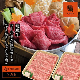 【ふるさと納税】AJ-20 【6か月定期便】【飛騨牛】 ロースまたは肩ロース720g (すき焼き・しゃぶしゃぶ用)