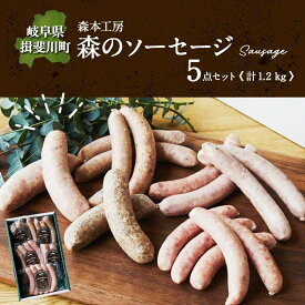 【ふるさと納税】森の ソーセージ 5点 セット 詰合せ 化粧箱入り 肉 フランクフルト ベーコン BBQ 焼肉 おつまみ ギフト グルメ お取り寄せ 贈答用 自家用 プレゼント 贈り物 ご褒美 パーティー 本格 手作り 本場 ドイツ 人気 送料無料 森本工房 岐阜県 揖斐川町