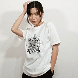 【ふるさと納税】揖斐川町 マンホールTシャツ 白　【 ファッション 服 男性 メンズ 女性 レディース お城 星空 花 土星 】