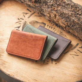 【ふるさと納税】シンプルな革の名刺入れ　【本革　タンニンなめし　イタリアンレザー】