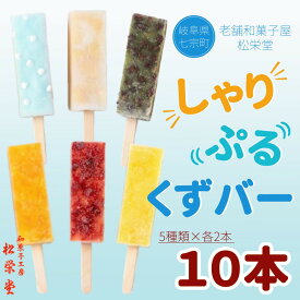 【ふるさと納税】老舗和菓子がつくるシャリぷる葛バー10本セット ※北海道・沖縄・離島への配送不可