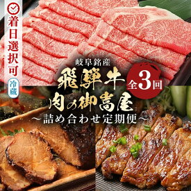 【ふるさと納税】 飛騨牛 詰め合わせ 定期便【3回】カタロース 焼豚 みそてき 黒毛和牛 和牛 バラエティ 牛肉 肉 豚肉 味噌 漬け しゃぶしゃぶ すき焼き A5 霜降り ご馳走 お中元 残暑見舞い プレゼント ギフト 贈り物 冷蔵 y14-87 お楽しみ 送料無料